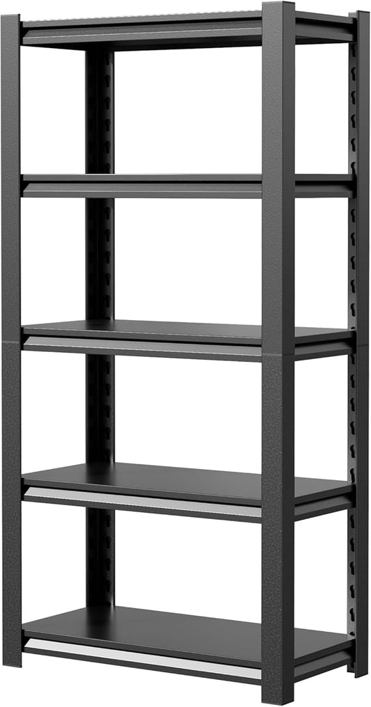 32" W Storage Shelves 2500LBS Garage Shelving Heavy Duty 5 Tier Adjustable Shelving Unit Metal Storage Rack for Basement, Pantry, Kitchen, Warehouse 15.8" D x 31.5" W x 63" H