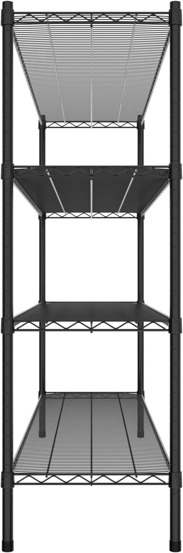 Commercial NSF Listed Black Epoxy Stationary Wire Shelving Kit 18" x 72" x 54", with 4 Shelves Perfect for Warehouse, Walk-in Refrigerator, Freezer, Grocery Store, Restaurant, Dishroom