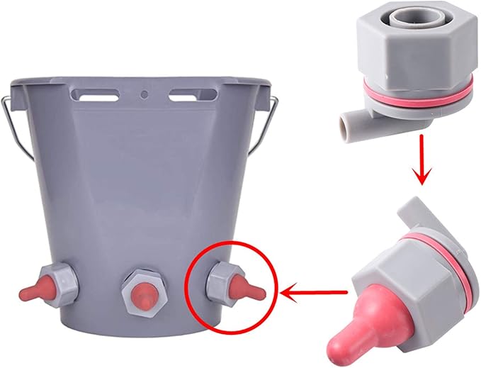 Sheep Goat Animal Teats Lamb Pacifier Pet Feeding Bucket Teats Lamb Feeder with Fixed Base for Farm Animal Pet Easy Installation Removal(Style 1)