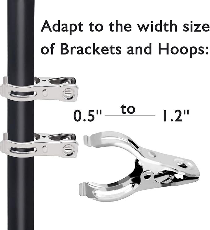 BESTEEL Upgraded 240 PCS Garden Clips, Greenhouse Clamps 100% Stainless Steel Heavy Duty Greenhuose Clips for Netting - Strong Grip to Hold Down Shade Cloth or Plant Cover on Garden Greenhouse Hoops