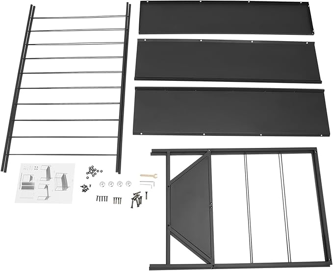 Pasture Hay Feeder - 50 Gallons, 2-in-1 Heavy Duty Hay Grain Livestock Feeder with 30 Gallon Feed Pan, Black Hay Grain Feeding Goats, Calves, Cow, Horse