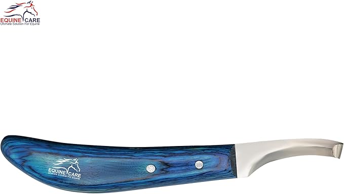Equine Care Left-Handed Hoof Knife – Double-Ended Farrier Hoof Trimmer with Ultra-Sharp J2 Stainless Steel Blade, Ergonomic Handle – Professional Farrier Tool for Horses, Cows & Farm Livestock.