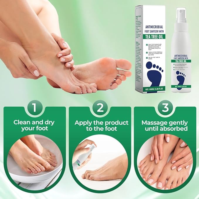 Antimicrobial Foot Spray with Tea Tree Oil, Quick Antiperspirant to Remove Foot Odor and Refreshing and Comfortable (1)