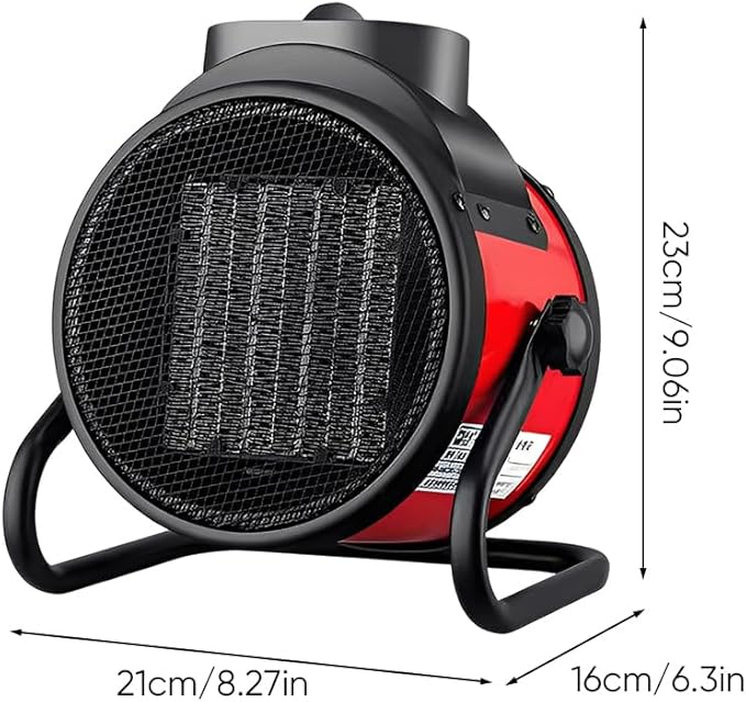 Saker Powerful Portable Heating Cannon,High Power Ceramic Space Heater, 3000W Fast Heating with Adjustable Thermostat for Large Room, Quiet Oscillation & Overheat Protection