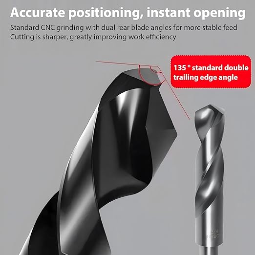5/8 Inch Drill Bit for Metal - M35 Cobalt Titanium Aluminum Nitrite Industrial Grade, 5/8" Diameter 6" Total Length with 3-Flat Shank, Drills Steel, Cast Iron & Aluminum Alloys