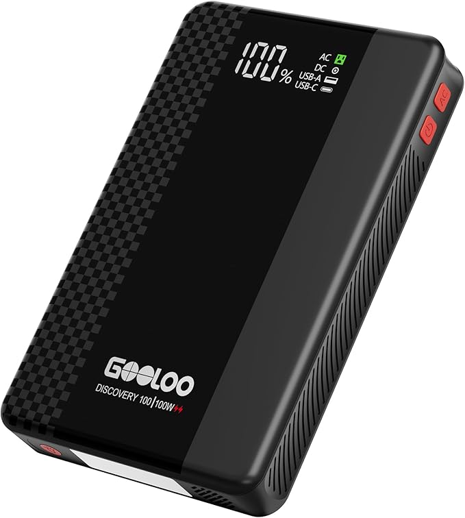 GOOLOO Discovery 100 Portable Power Station, 99.9Wh Portable Generator with Lithium Battery and 100W Peak AC Outlet, 1-Hour Fast Charging Power Bank for Camping and Home Backup