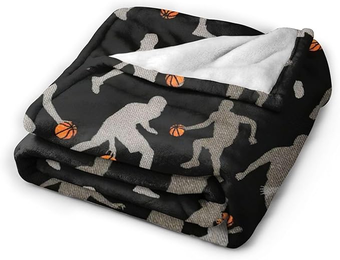 Basketball Blanket Gifts for Boys Teens Men Soft Warm Plush Basketball Sports Throw Blanket Flannel Fleece Fuzzy Stuff Blanket for Bed Couch Living Room Decor 50"X40"