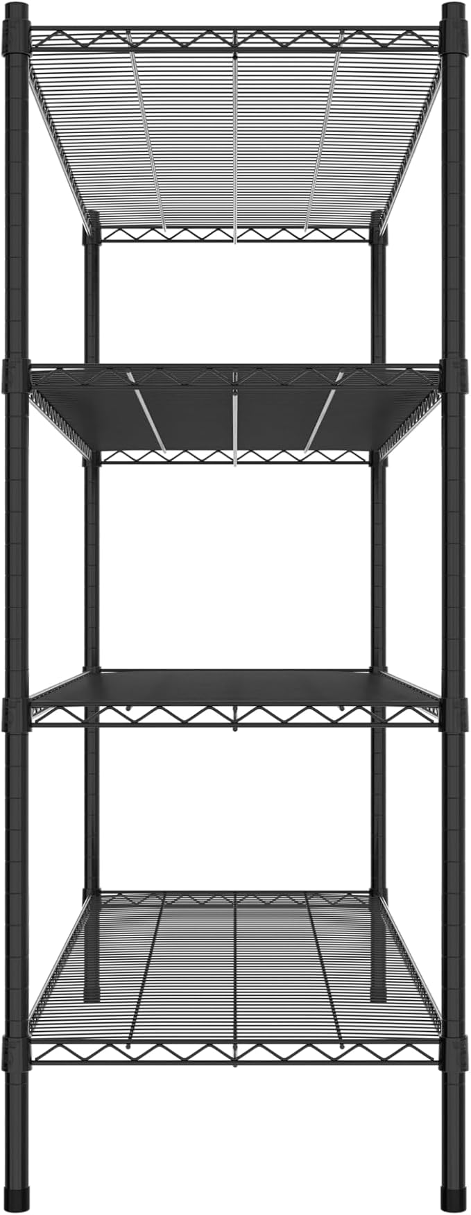 Commercial NSF Listed Black Epoxy Stationary Wire Shelving Kit 21" x 54" x 54", with 4 Shelves Perfect for Warehouse, Walk-in Refrigerator, Freezer, Grocery Store, Restaurant, Dishroom