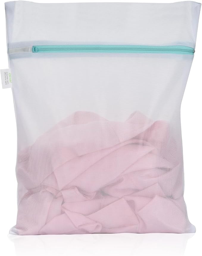 OTraki Mesh Laundry Bag for Delicates 12x16 inch Small Laundry Wash Bags for Washing Machine with Reinforced Zipper Soft Fine Mesh Lingerie Bags for Washing Delicates Bra Socks Underwear, White