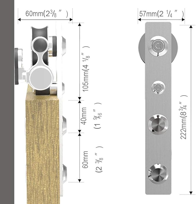 TSMST 9.6FT Sliding Barn Door Hardware Kit, Stainless Steel Heavy Duty Sturdy Barn Door Track for Single Wood Door, Slide Smoothly Quietly (L Style)