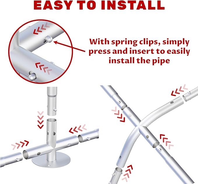 Chicken Coop Large Metal Chicken Coops Designed for Multiple Chickens with Waterproof and Anti-UV Cover,Premium Walk-in Poultry Cage Chicken House for Outdoor Farm Use(19.5'Lx9.8'Wx6.5'H)