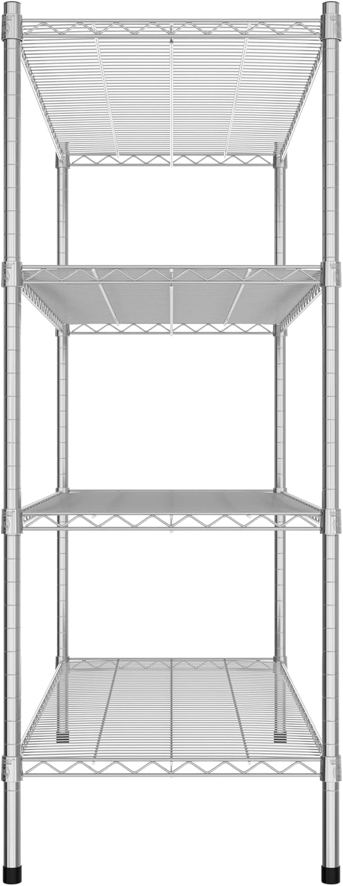 Commercial NSF Listed Chrome Stationary Wire Shelving Kit 21" x 48" x 54", with 4 Shelves Perfect for Warehouse, Walk-in Refrigerator, Freezer, Grocery Store, Restaurant, Dishroom
