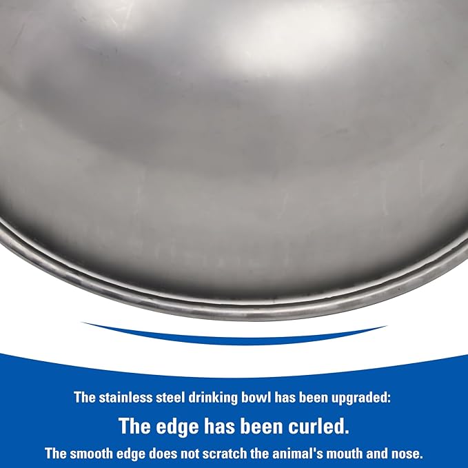 Stainless Steel Automatic Waterer Bowl Farm Livestock Pet Auto-Watering for Dog Cattle Horse Float Valve Sheep Goat with Float Water Valve Pipe and 3/4''Adaptor