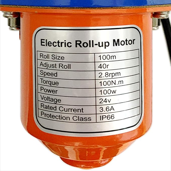 UYGALAXY 100W Greenhouse Film Roll Up Motor with Limit Switch, Waterproof Electric Greenhouse Film Curtain Roller Frame Shed DC 24V 2.8RPM for Greenhouse Ventilation, Automatic Venting