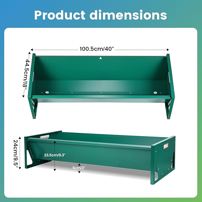 Goat Feeder Livestock Feeding Trough Horse Trough Livestock Grain & Hay Feeder Heavy Duty Galvanized Steel Sheep Feeding Supplies for Goat Cattle Horse Pig Deer