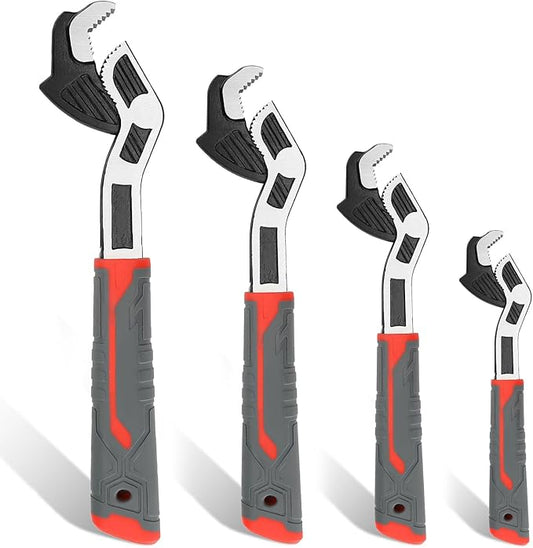 1/4PCS Multifunctional Self Locking Wrench - 6, 8, 10, 12 Inch Adjustable Pipe Wrench With Non-Slip Handle for Pipeline Maintenance, Can Replace Ratchet Wrench, Pipe Clamp (4 Size)