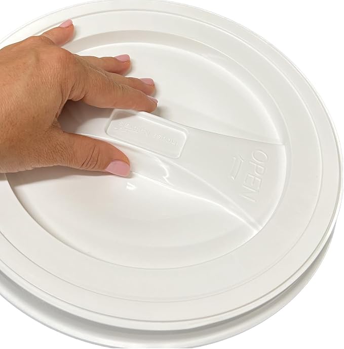 House Naturals 2 Gallon Blue Made in USA Food Grade BPA Free Bucket Pail with White Screw On Lid (Pack of 5) (with White lids)