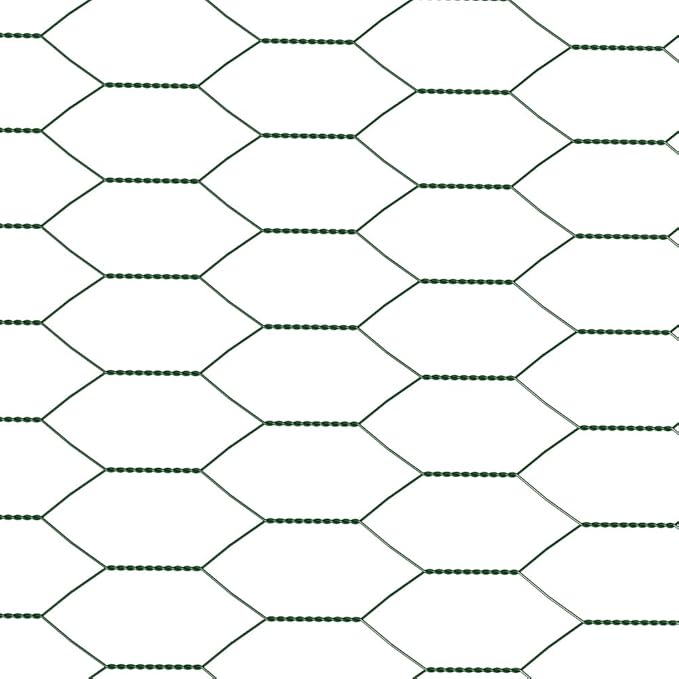TOYPOPOR Chicken Wire, 16''x 396''/33ft Mesh Roll for Floral Arrangements, Anti-Rust PVC Coated Garden Netting, Rabbit Animal Fence with Cutting Plier, Gloves and Ties for DYI Crafts, Poultry, Garden