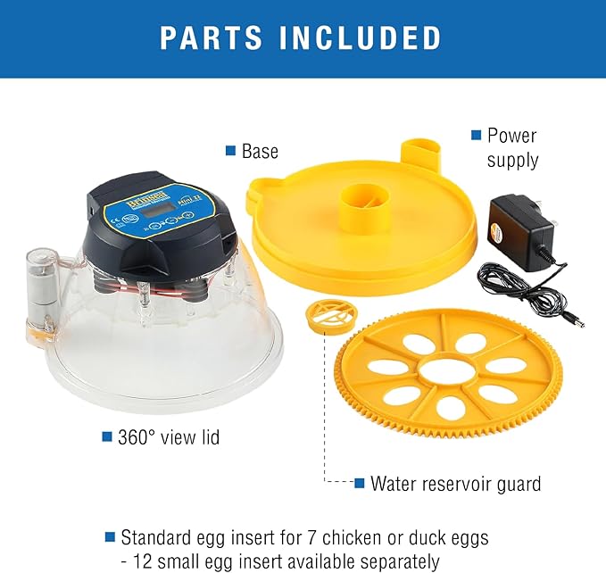 Brinsea Mini II Advance Egg Incubator with Automatic Egg Turning and Temperature Control for Hatching 7 Chicken, Duck, or Other Eggs, Ideal Incubator for Hobbyists, Teachers, and Learners