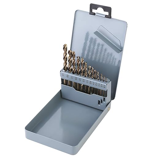 1/16"-1/4" Cobalt Drill Bits Set 13Pcs - BAIDETS M35 1/16-1/4 Inch HSS Metal Twist Drill Bits Set for Hard Metal, Stainless Steel, Cast Iron, Plastic, Wood, Other Materials