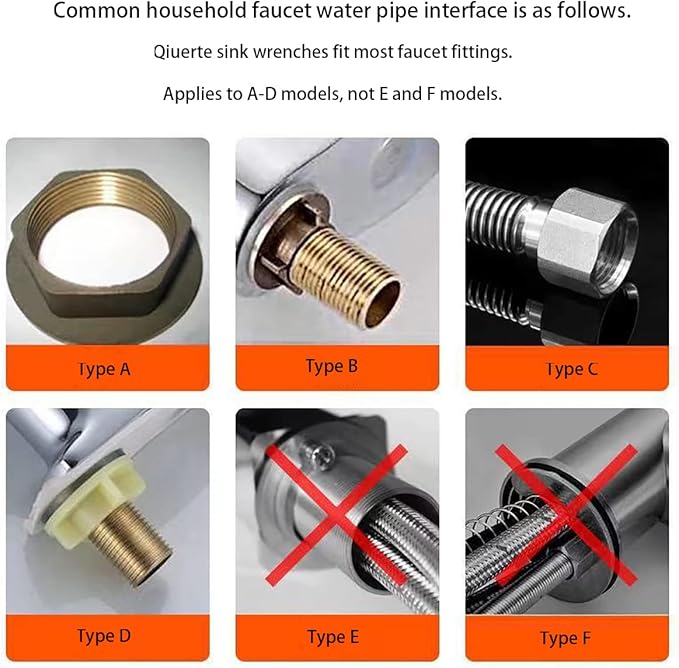 8 in 1 Multifunctional Sink Bathroom Wrench, Plumbing Installation Tool Household Water Pipe Faucet Washing Basin Corner Valve Sink Repair Removal Tool