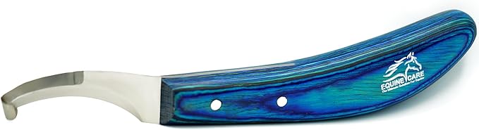 Equine Care Right-Handed Hoof Knife – Double-Ended Farrier Hoof Trimmer with Ultra-Sharp J2 Stainless Steel Blade, Ergonomic Handle – Professional Farrier Tool for Horses, Cows & Farm Livestock