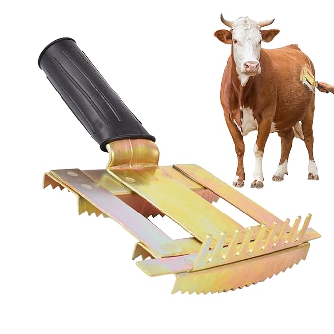 Equine Care Dematting Brush - Heavy Duty Livestock Groomer, Soft Bristle Scratching Tool, Efficient Animal Hair Removal, Ergonomic Handle Design, Portable Farm Stable Accessory | Horse Cattle Goat