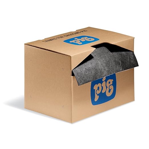 PIG Absorbent Mat Roll in a Dispenser Box by | 15" x 150' Oil Absorbent Mat Roll | All Purpose Absorbent Mat | Lightweight | MAT141
