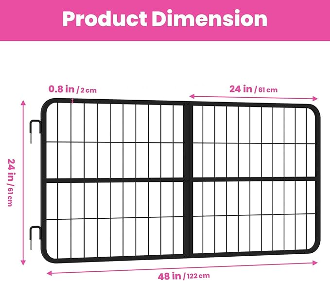 48" L X 24" H Horse Stall, Heavy-Duty Horse Stall Gates, Easy Install Heavy-Duty Steel Gate for Horse, Gates; Horse Gate for Horses & Horse Barns