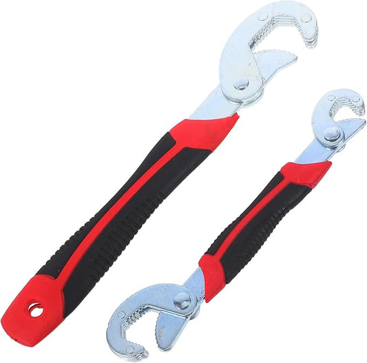 VALICLUD 2Pcs Adjustable Quick Opening Pipe Wrench Multifunction Spanner Tools with Ergonomic Comfortable Handles Portable Hand Tools for Home and Professional Plumbing Maintenance