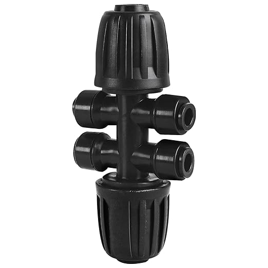 1/2 Inch To 1/4 Inch Drip Irrigation Fittings, 8 Pack Push-to-Fit 1/2" (1/2" ID x 0.65" OD) to 1/4" Drip Line Reducing Tee 1/2" x 1/4" 6 Way Splitter Connectors for Garden Irrigation System