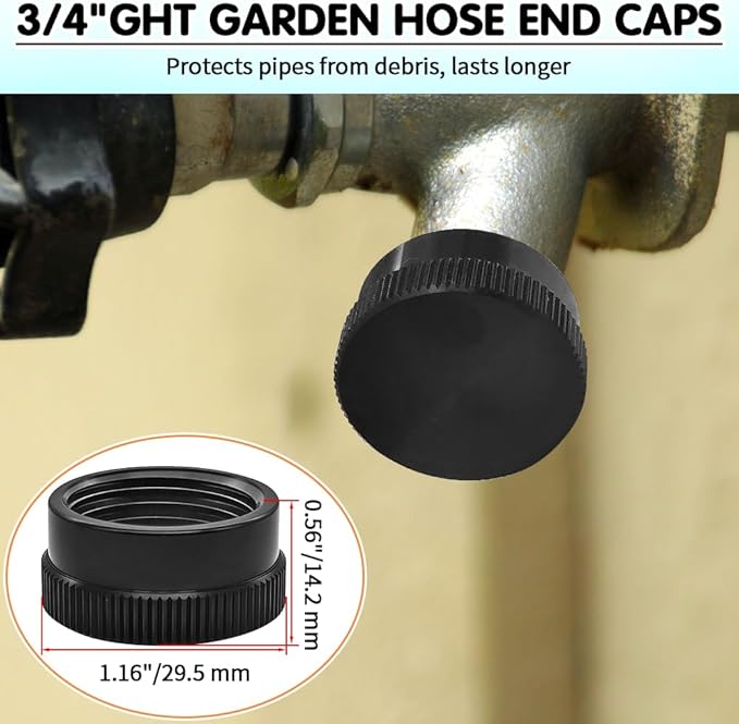 UPC ASSE 1019 A Repair kit,1PCS Outdoor Faucet Repair Kit,1PCS Vacuum Breaker repair kit with 1PCS 3/4"GHT Garden Hose End Cap(Black）