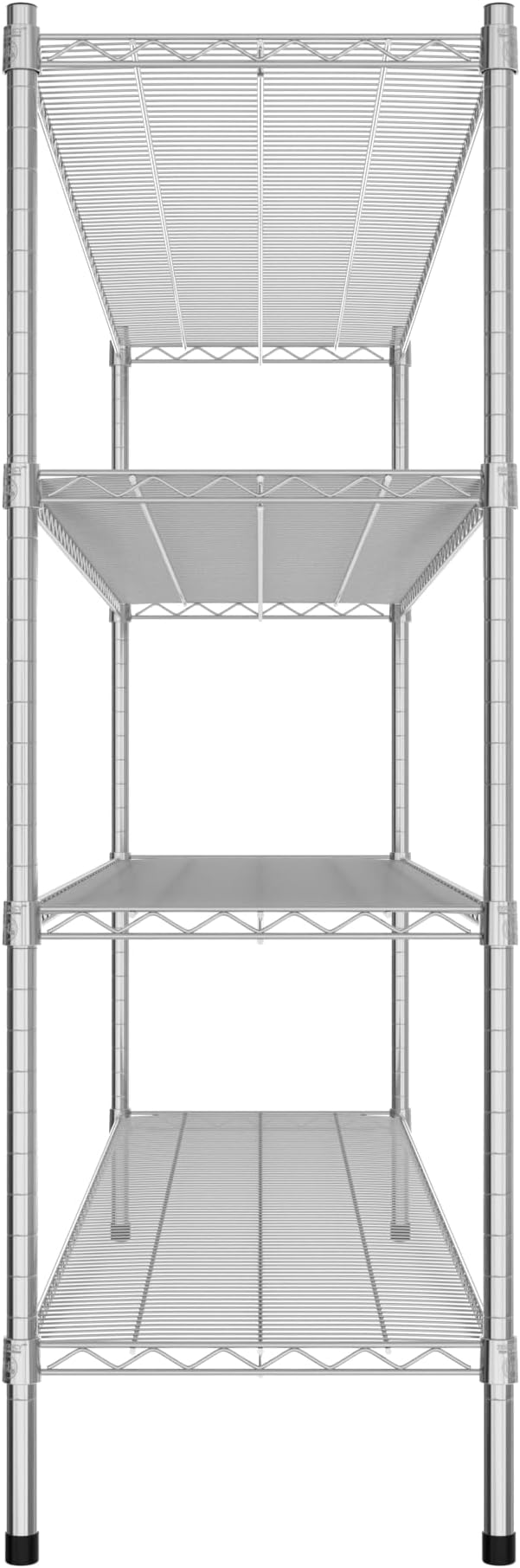 Commercial NSF Listed Chrome Stationary Wire Shelving Kit 18" x 72" x 54", with 4 Shelves Perfect for Warehouse, Walk-in Refrigerator, Freezer, Grocery Store, Restaurant, Dishroom