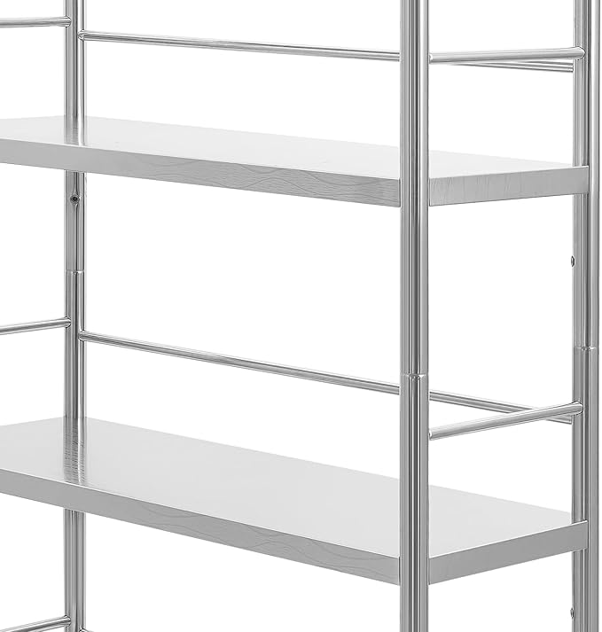 5 Tier Stainless Steel Shelving Metal Unit Storage Bakers Rack Kitchen Standing Storage Shelves Organizer Heavy Duty for Restaurant Garage Pantry Kitchen Laundry Bathroom