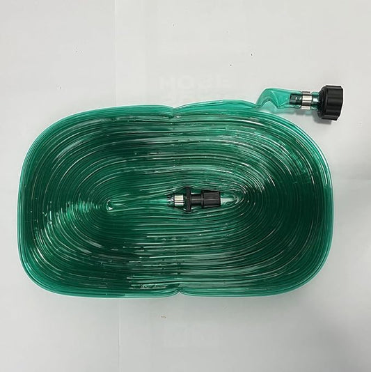 PVC Flat Soaker Hose drip Garden Vegetable Water Hose Irrigation Spray Hose Double Connector with Holes (50FT)