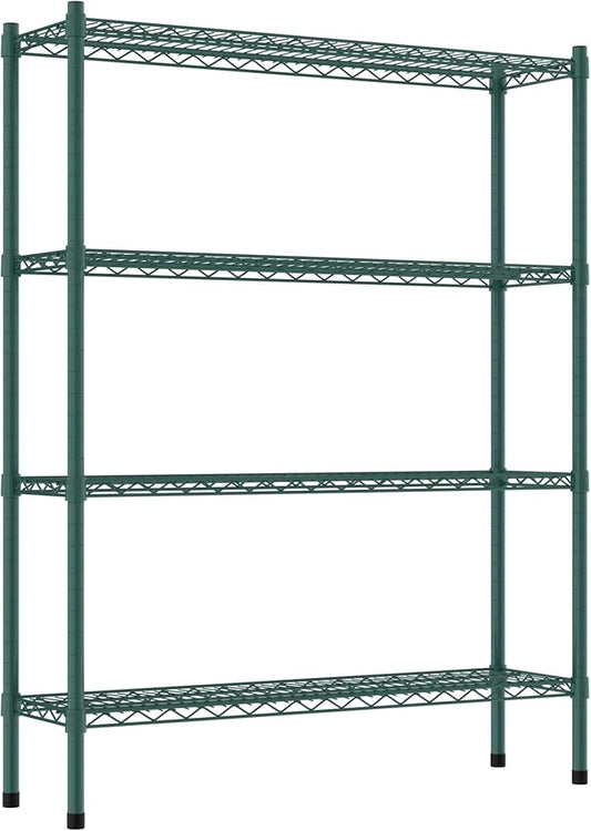 Commercial NSF Listed Green Epoxy Stationary Wire Shelving Kit 12" x 42" x 54", with 4 Shelves Perfect for Warehouse, Walk-in Refrigerator, Freezer, Grocery Store, Restaurant, Dishroom