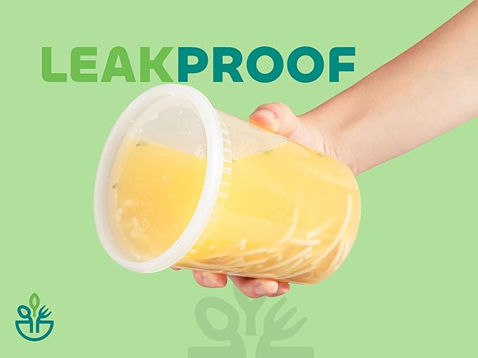 JoyServe Deli Food Containers with Lids - (144 Sets) Bulk Case of 72-32 Oz Quarts & 72-16 Oz Pints Airtight Food Storage Takeout Meal Prep Containers, BPA-Free, Dishwasher, Microwave Safe