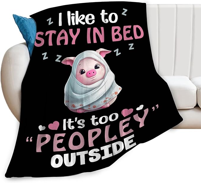 Pig Blanket, Soft Plush Fleece Animal Throw Blanket - Cozy Warm Stuffed Blankets Bedding Funny Pig Gifts for Women Girls Kids Adults 40"X50"