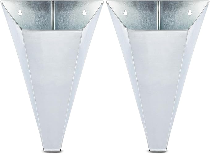 Mumufy 2 Pcs Medium Galvanized Steel Poultry Restraining Cones Flat Back Funnel Cone, up to 10 Pounds, Chicken Killing Cone for Butchering Chicken Birds Turkeys, Easy to Clean