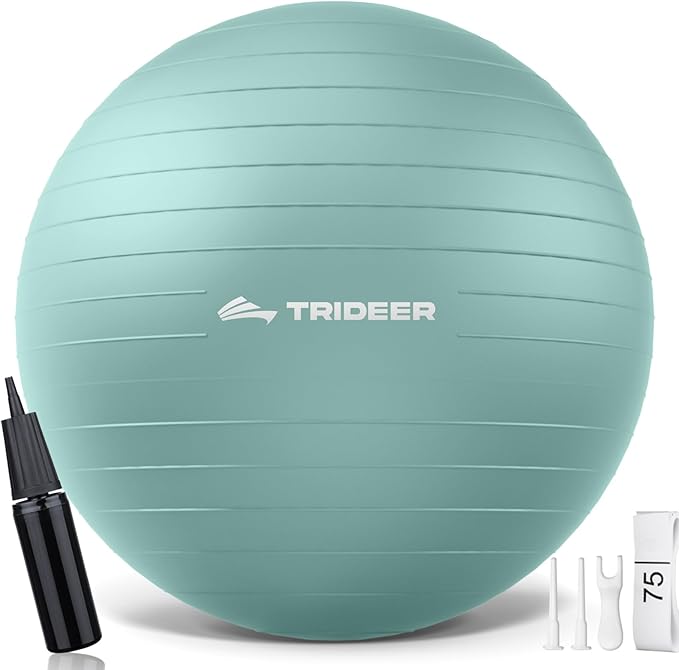 Trideer Exercise Ball Yoga Ball,Office Seating & Balance Ball Chair, Stability Ball for Pilates, Physical Therapy,Core Training & Balance Improvement & Stretching