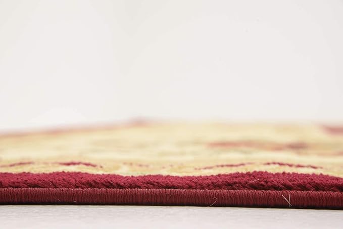 Unique Loom Versailles Collection Traditional Classic Floral Motif Area Rug (10' 0 x 10' 0 Square, Burgundy/ Ivory)