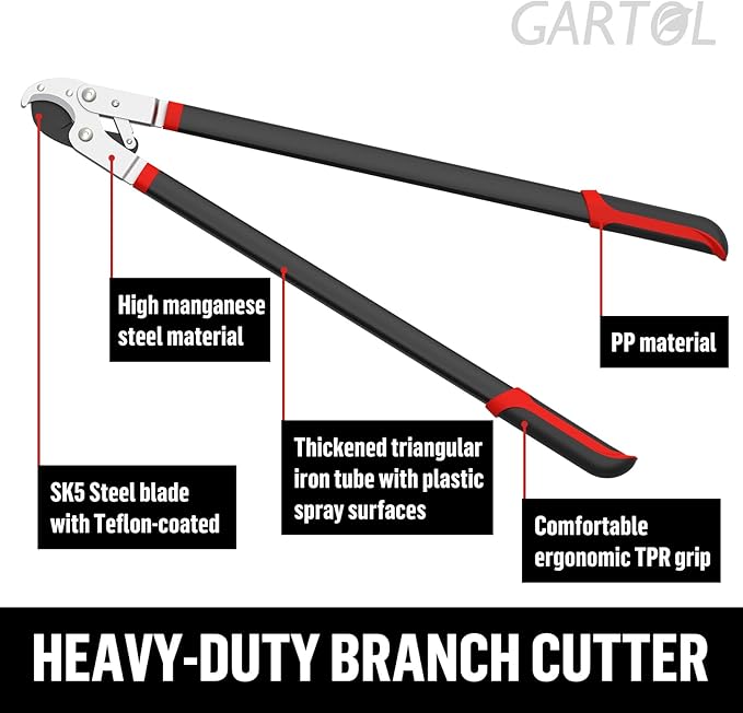 GARTOL Anvil Lopper, 29″ Heavy Duty Tree Branch Cutter (2″ Cutting Capacity), Compound Action for Effortless Cutting | Ergonomic Non-Slip Handles | Ideal for Tree Trimming & Garden Maintenance