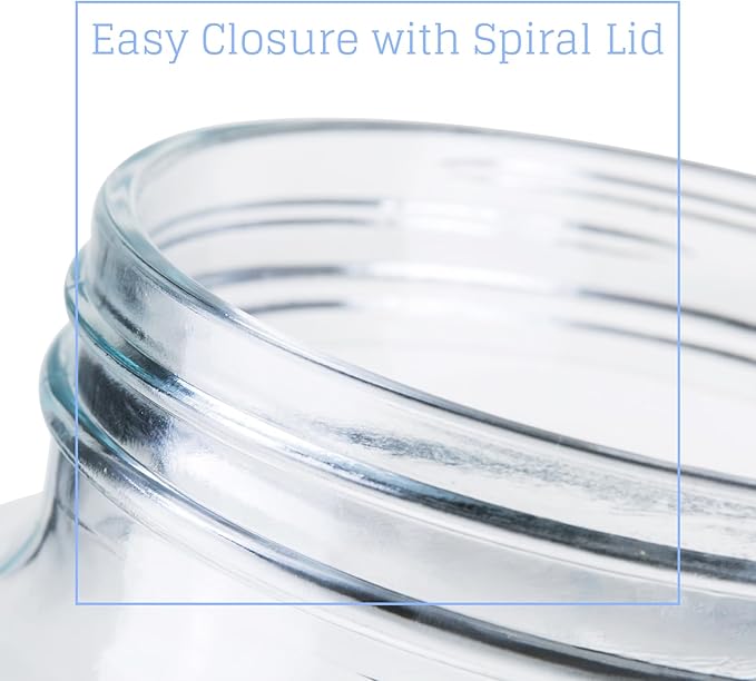 Diamond Star 1 Gallons Mason Jar with Brushed Tin Lid, Large Glass Wide Mouth Canning Food Storage Containers for Kitchen Canning Cereal, Pasta, Sugar, Beans, Spice, Preserves, Dog Treat