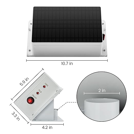 Solar Fence Charger, Briidea 5.6 Miles Solar Electric Fence Charger, 0.2 Joules, Preventing Predators from Intruding, IP66 Waterproof, Save Your Money