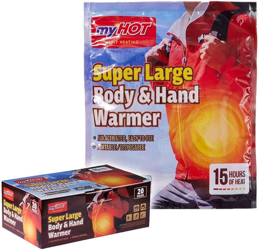 Body & Hand Warmers (20, 30, 40 Bulk Pack) - R.O.K. Army Tested Standard Issue Quality - Long Lasting Heat, Non-Adhesive, Disposable, Air-Activated Warmers for Camping, Cold Weather, Skiing, Hiking
