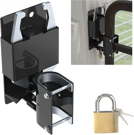2 Way Farm Gate Latch - Heavy Duty Fence Gate Latch with Self-Locking Nut,Livestock Cattle Gate Latches for Pastures, Stables, Ranches, Horse Corrals,Farms