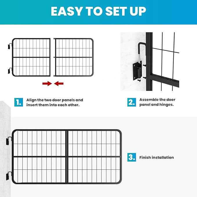 48" W x 24" H Stall Guards for Horses, Essential Horse Stall Accessories Featuring Heavy Duty Steel Horse Stall Door, Two-Way Swing Yoke Design.