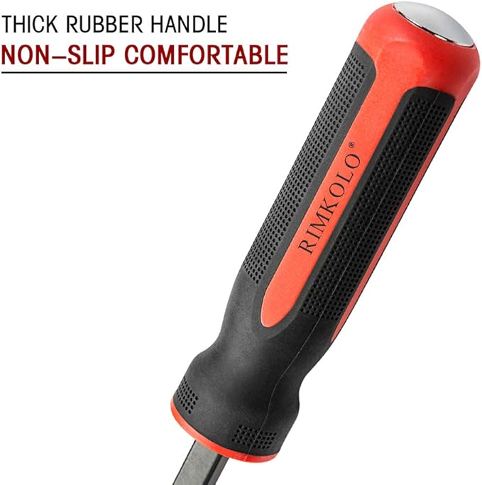 Pry Bar Set, 5-Piece Heavy Duty Pry Bars with Thicker Strike Caps, Mechanic Hand Tools for Automotive, Demolition, Nail Puller, Crowbar