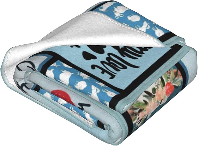 Goat Blanket Goats Throw Blanket Soft Fleece Flannel Bedding Sheep Gifts for Women Girls Lovers Adults Blue Stuff Plush for Couch Sofa Bed Room Decor 60"X80"