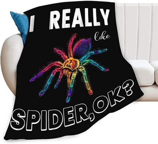 Spider Blanket Gifts for Girls Women Halloween Spider Throw Blankets Cozy Plush Fleece Flannel Fuzzy for Boys Men Decor 60"X50"